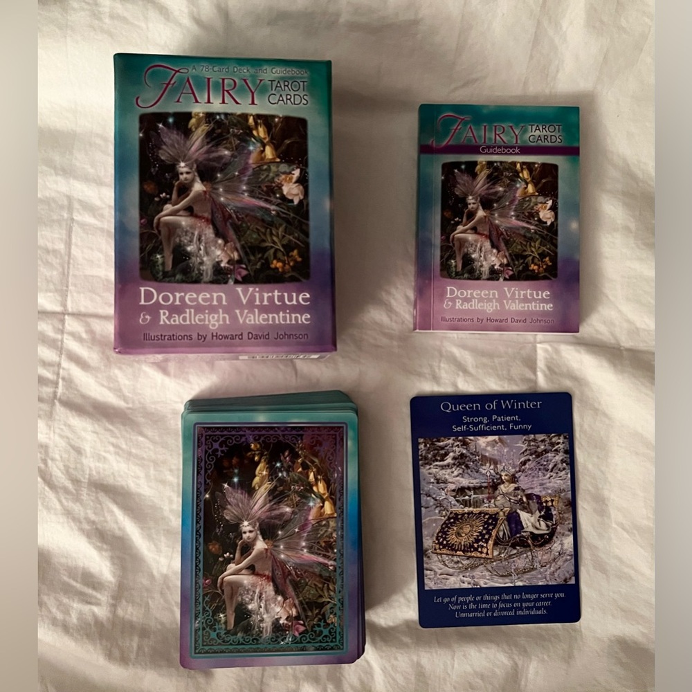 Doreen Virtue & Radleigh Valentine Fairy Tarot Cards 78 Card Deck & Guidebook EC